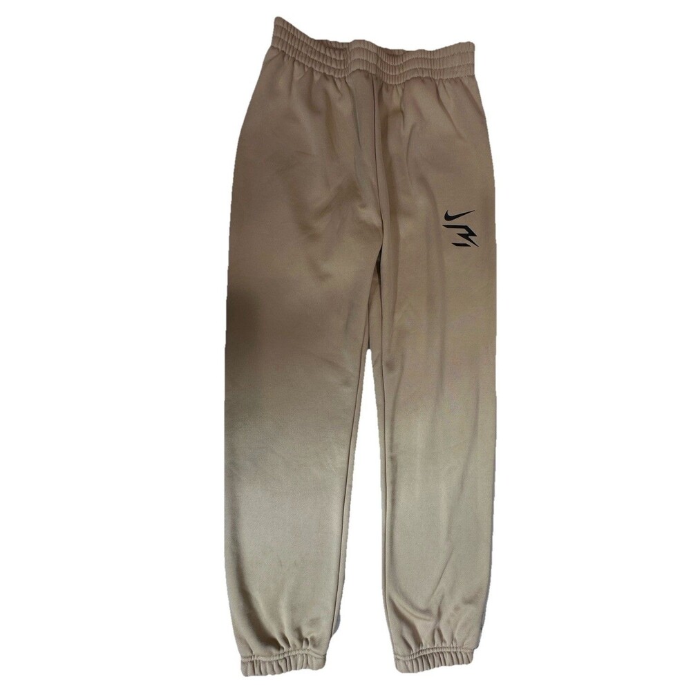 Nike 3 Brand Russell Wilson Kids Joggers Tan Fleece Sweatpants Boys Medium 10-12